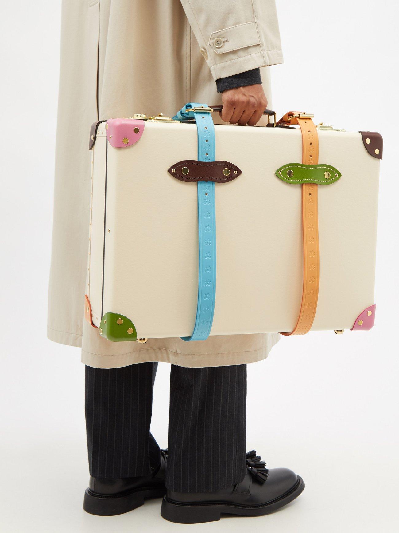 Contemporary Globe-Trotter X Golf le Fleur* Centenary 20” suitcase, Cream, Pink, Green, UK.