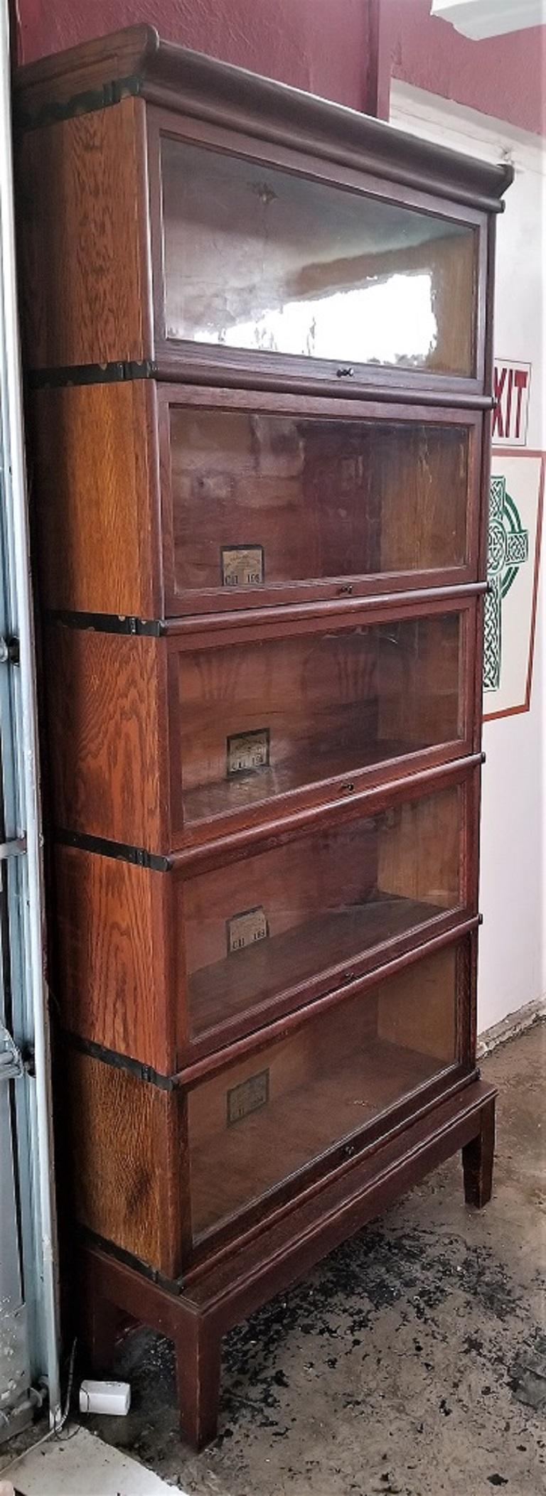 Hand-Crafted Globe Wernicke 5 Stack Barristers Bookcase
