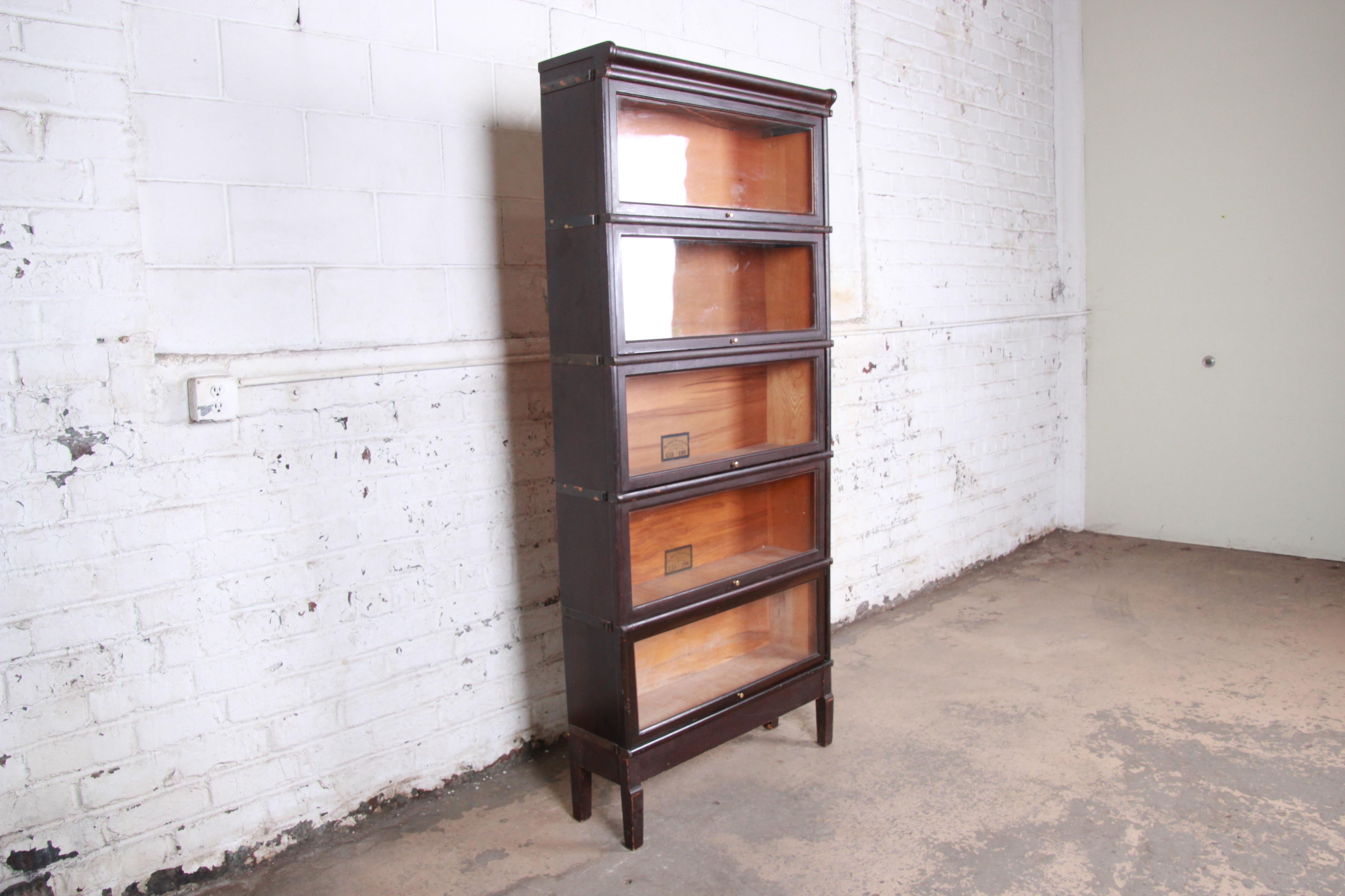 antique oak barrister bookcase
