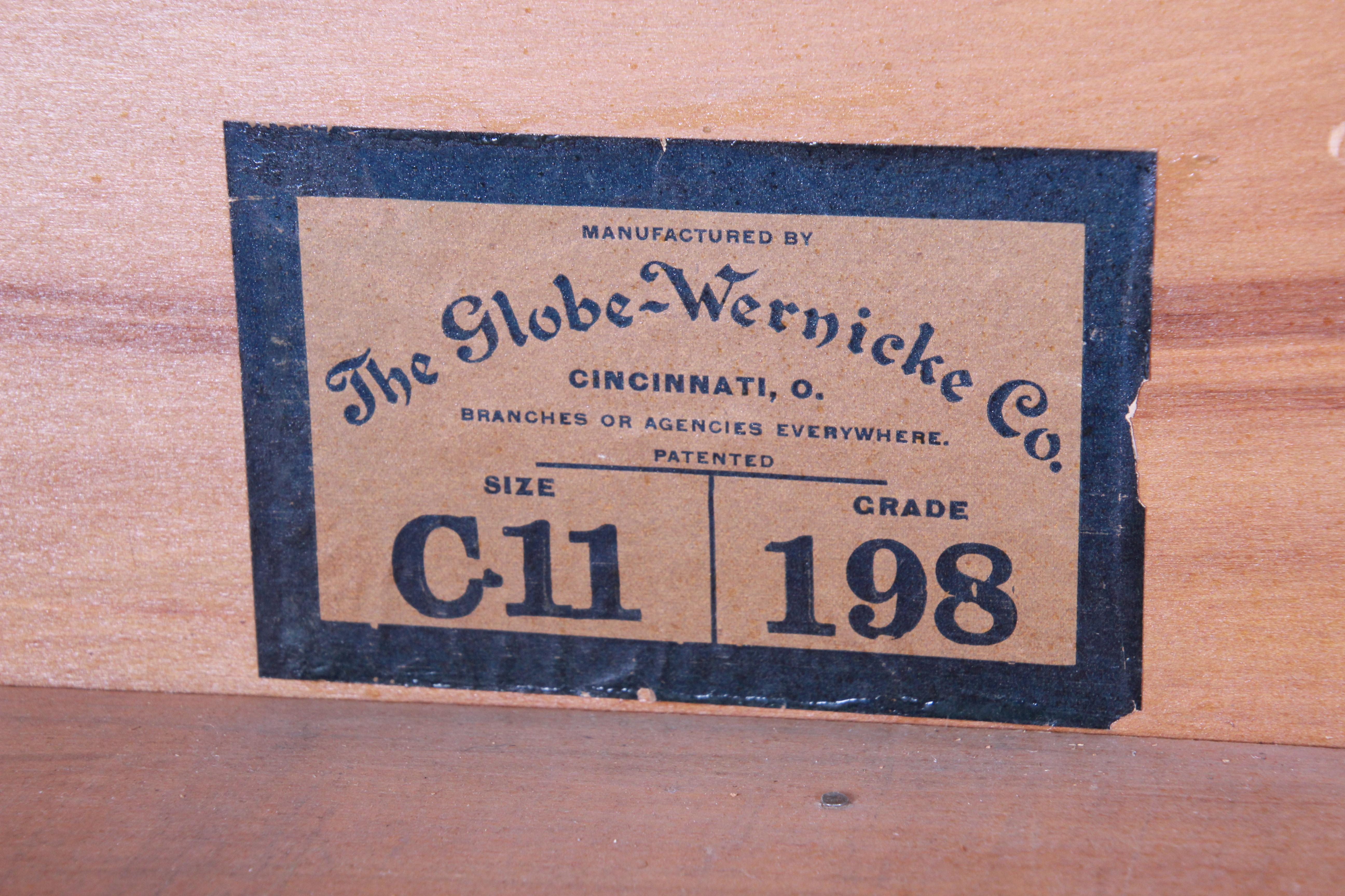 American Globe-Wernicke Antique Five-Stack Dark Oak Barrister Bookcase, circa 1920s