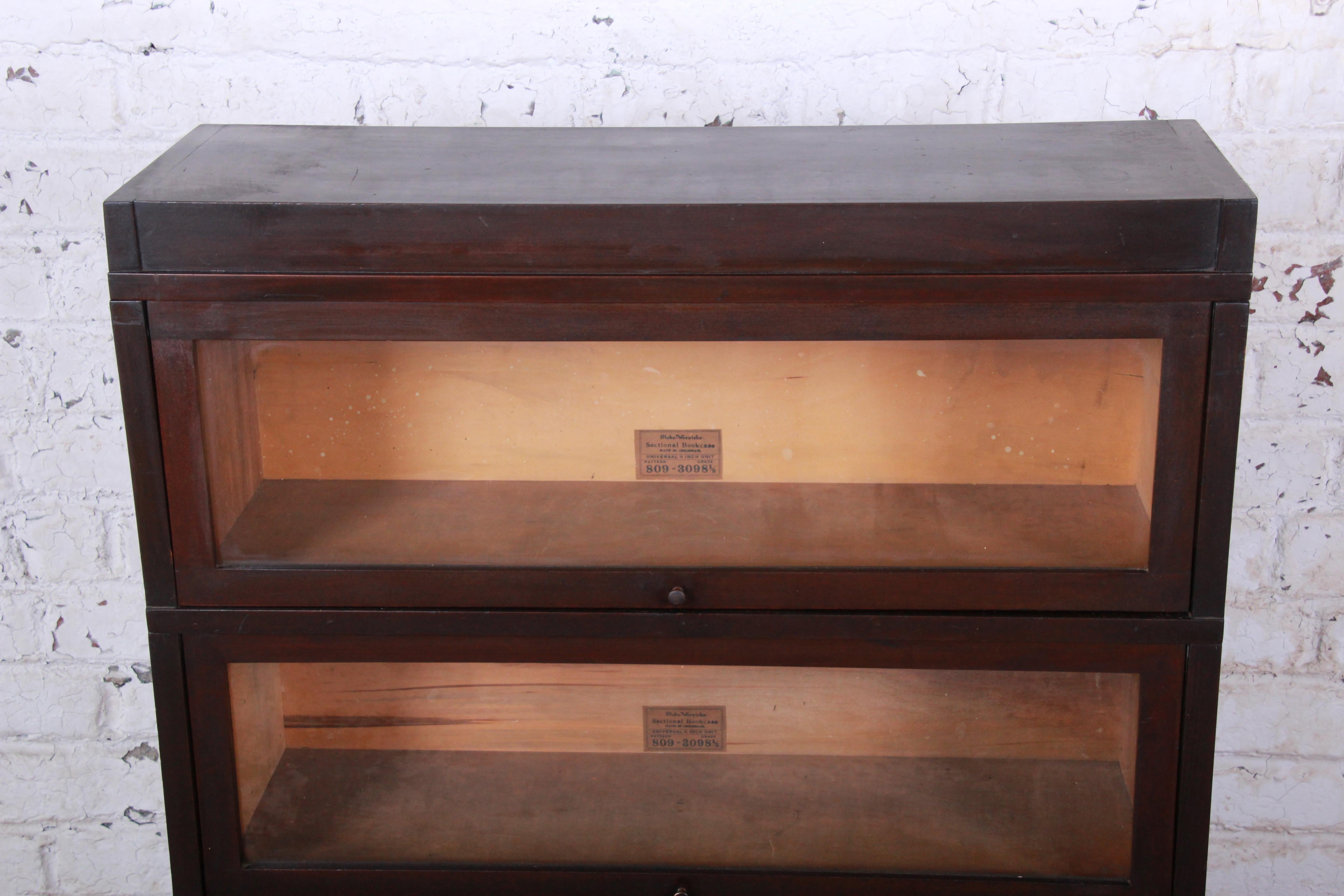 antique mahogany barrister bookcase
