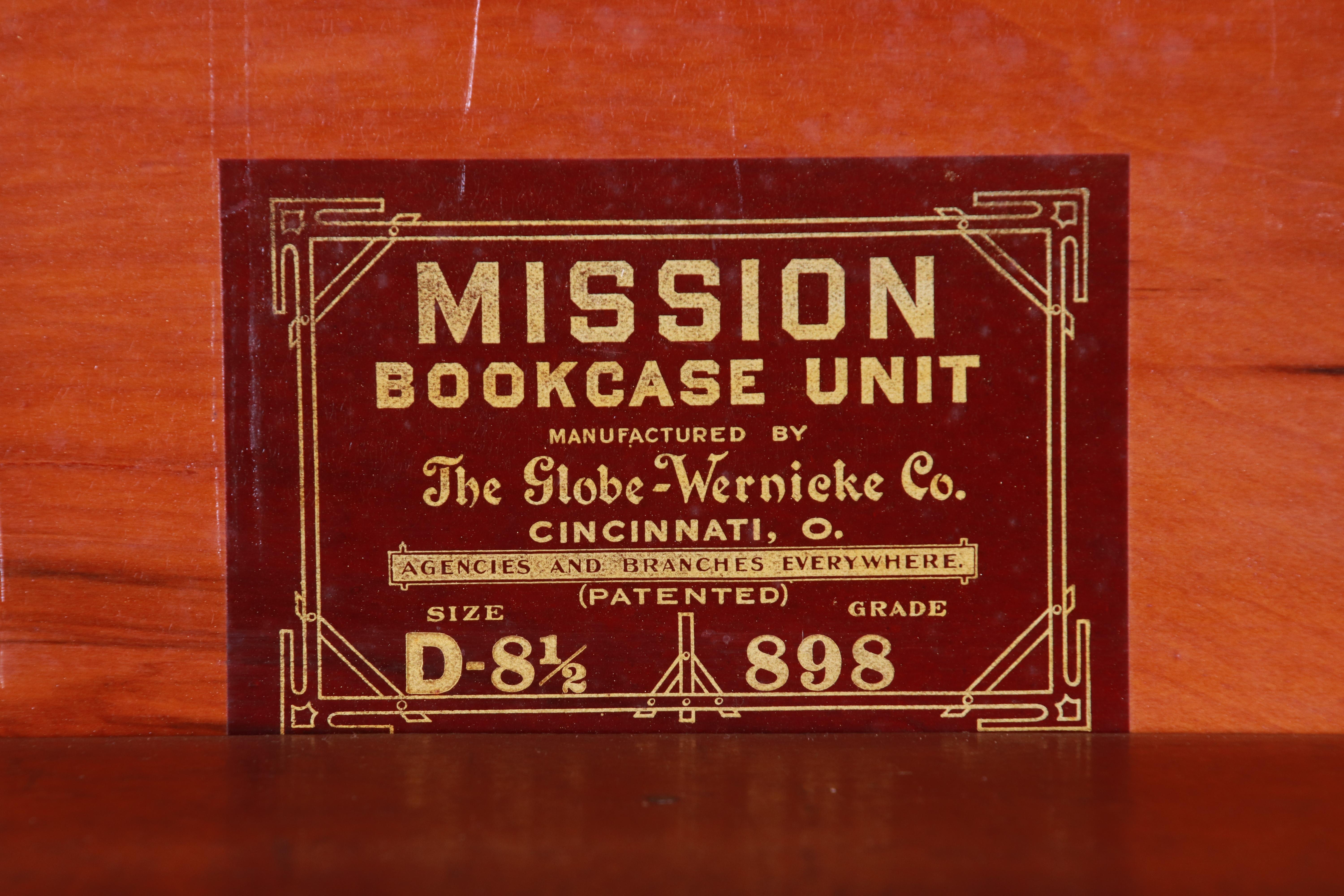 Globe Wernicke Antique Mission Oak Five-Stack Leaded Glass Barrister Bookcase 11