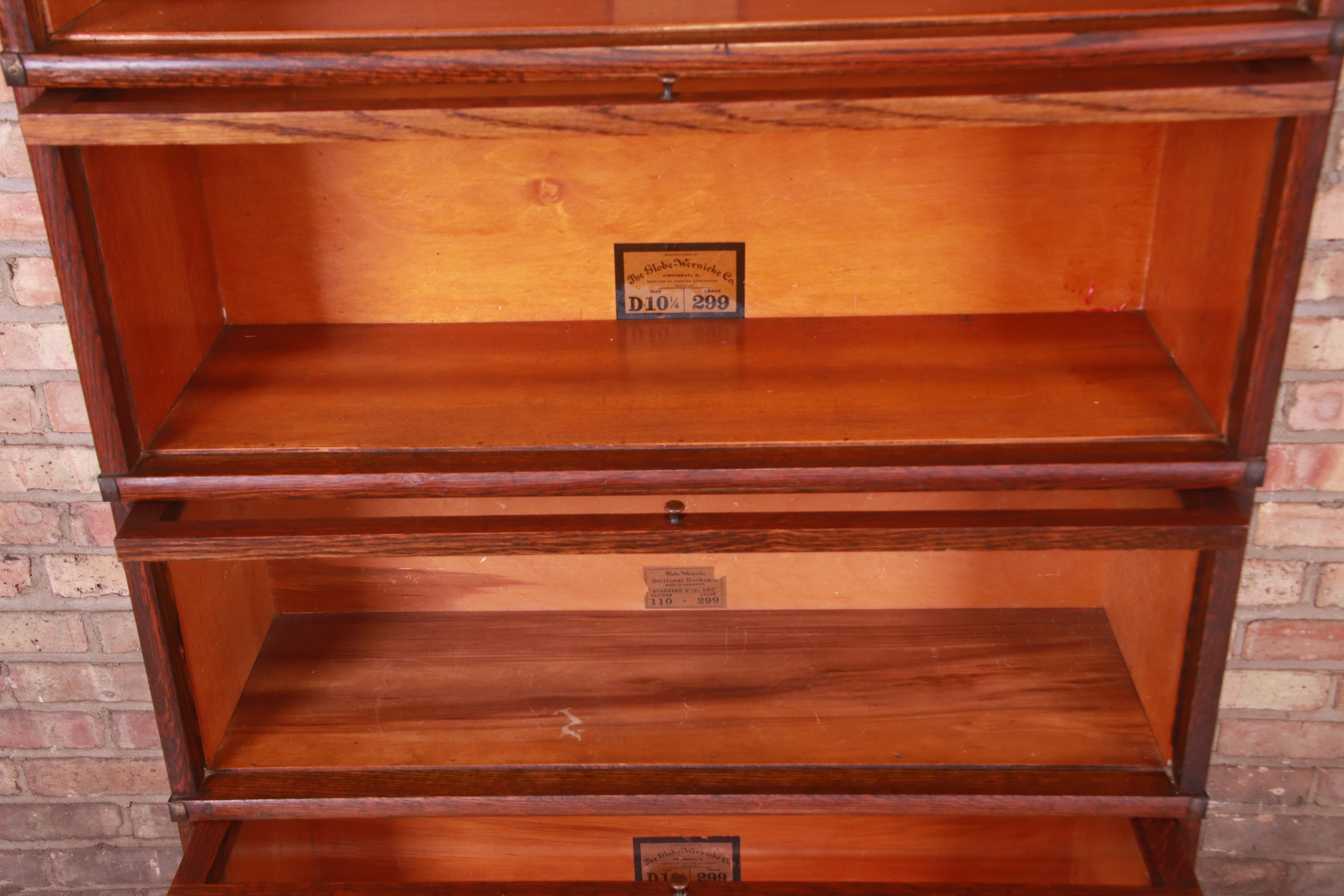 Globe Wernicke Antique Oak Five-Stack Barrister Bookcase, Circa 1900 2