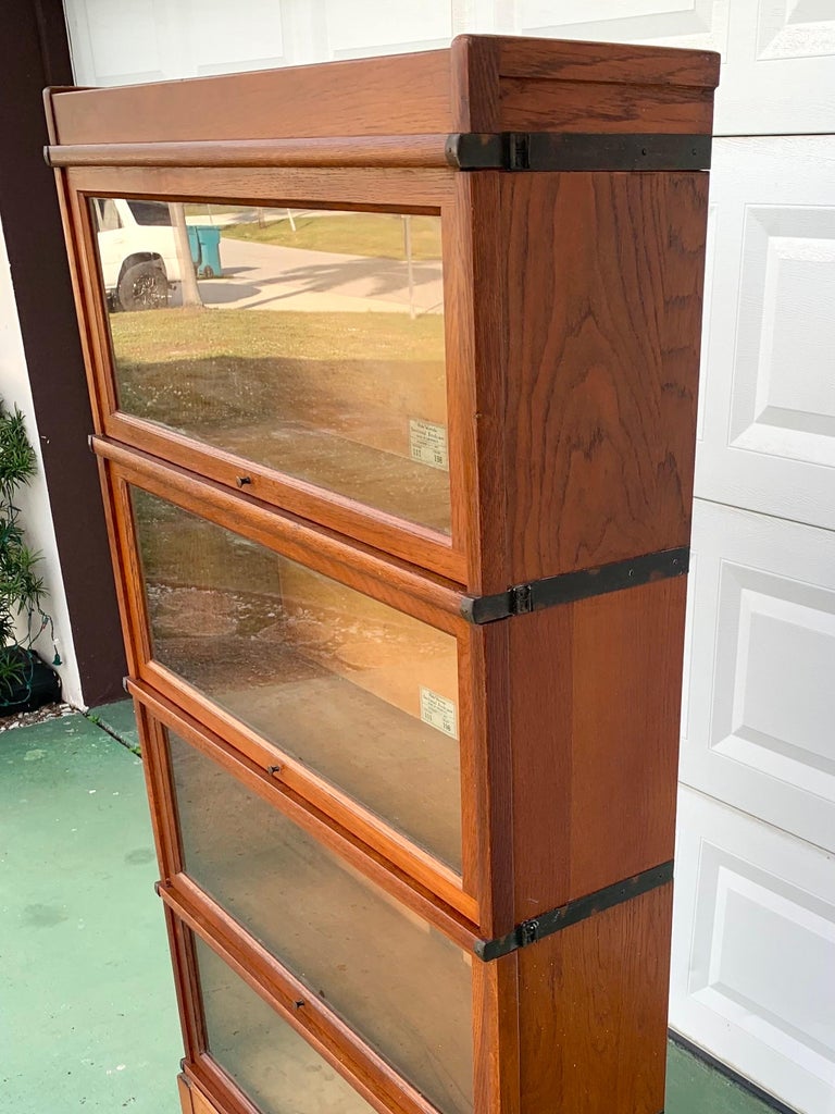 Globe Wernicke Antique Oak FourStack Barrister Bookcase, circa 1900
