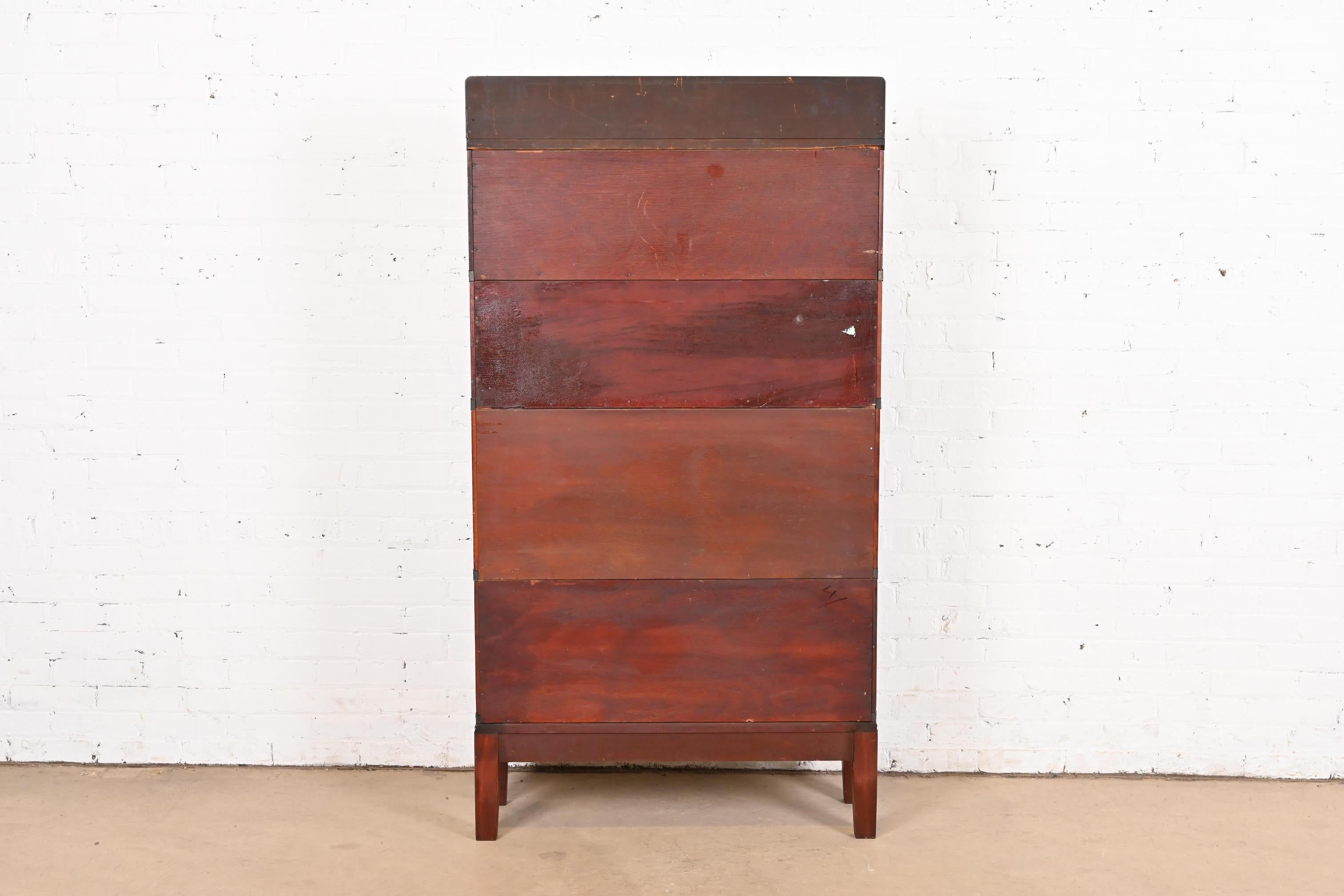 Globe Wernicke Arts & Crafts Mahogany Barrister Bookcase With Drop Front Desk 5