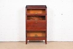Globe Wernicke Arts & Crafts Mahogany Barrister Bookcase With Drop Front Desk