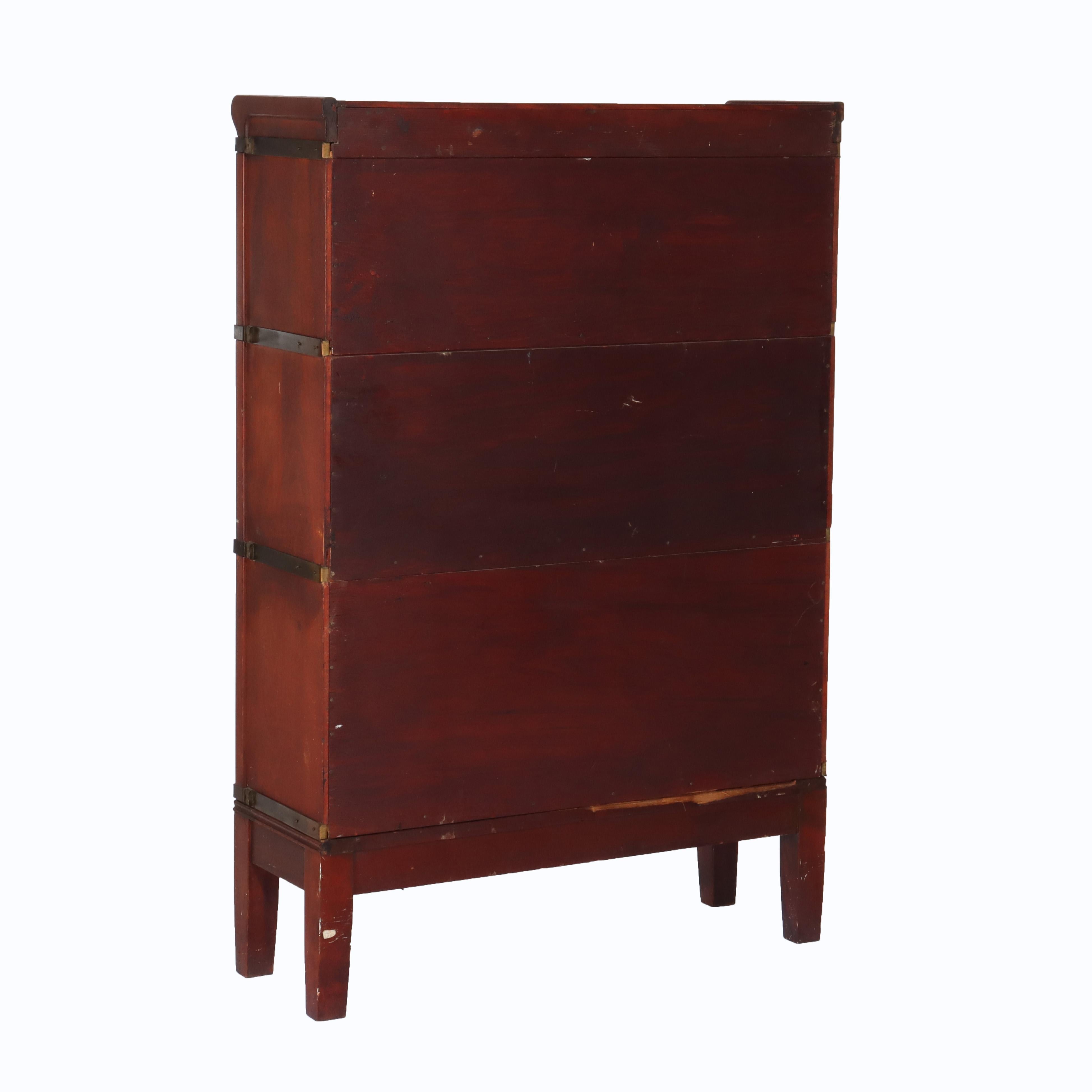 Globe Wernicke Arts & Crafts Acajou et verre au plomb Bibliothèque d'avocat c1920 en vente 4