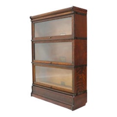 Globe Wernicke Arts & Crafts Oak 3-Stack Barrister Bookcase c1910
