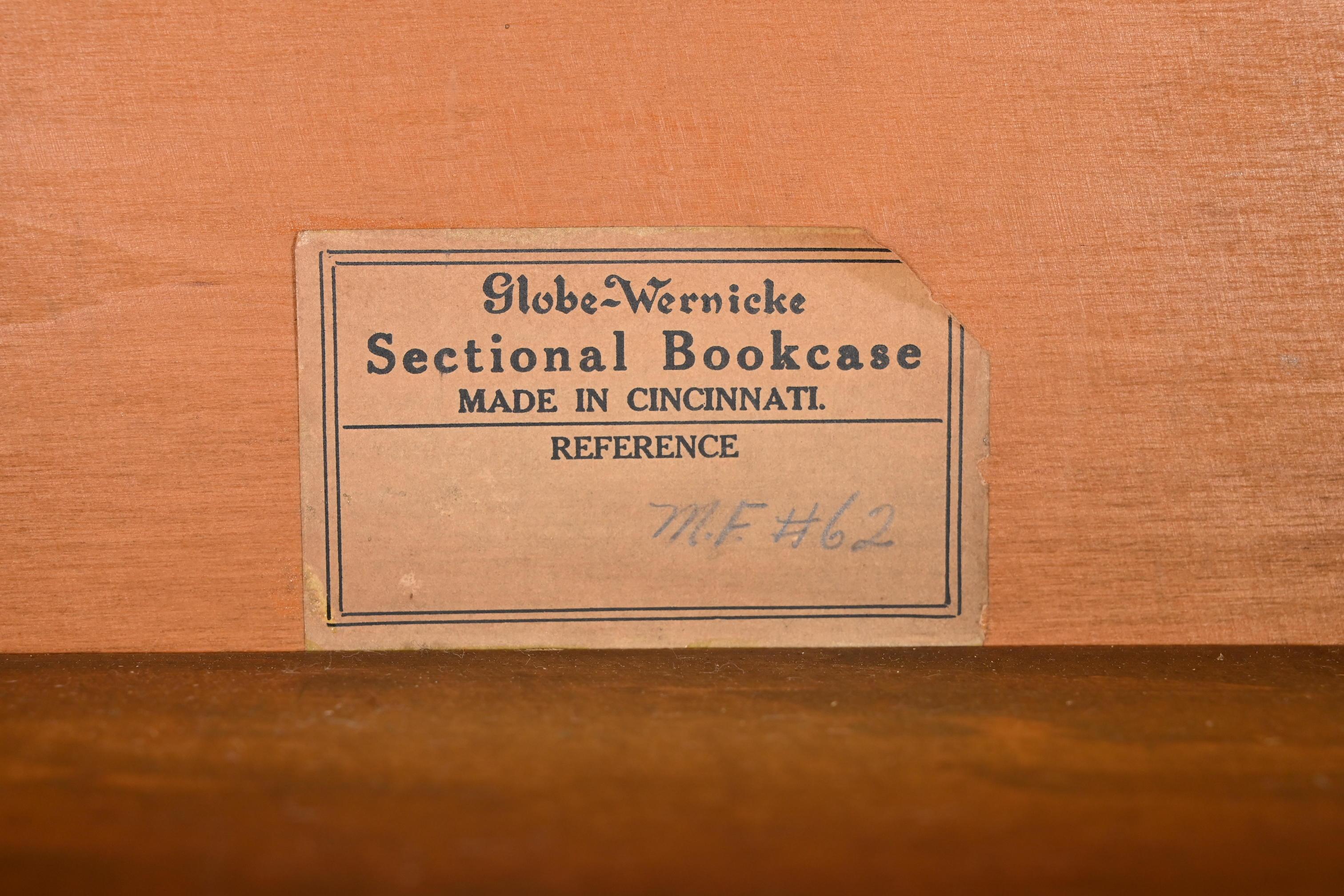Globe Wernicke Arts & Crafts Oak Five-Stack Barrister Bookcase, circa 1920s 3
