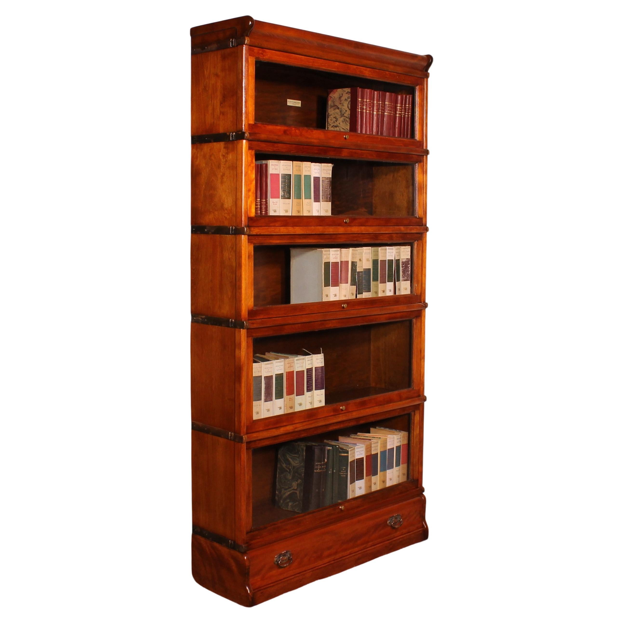 Globe Wernicke Bookcase In Fruit Wood Of 5 Elements With Drawer