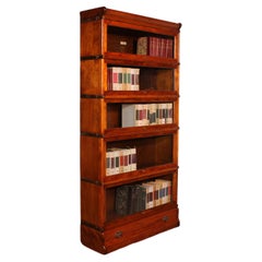 Used Globe Wernicke Bookcase In Fruit Wood Of 5 Elements With Drawer
