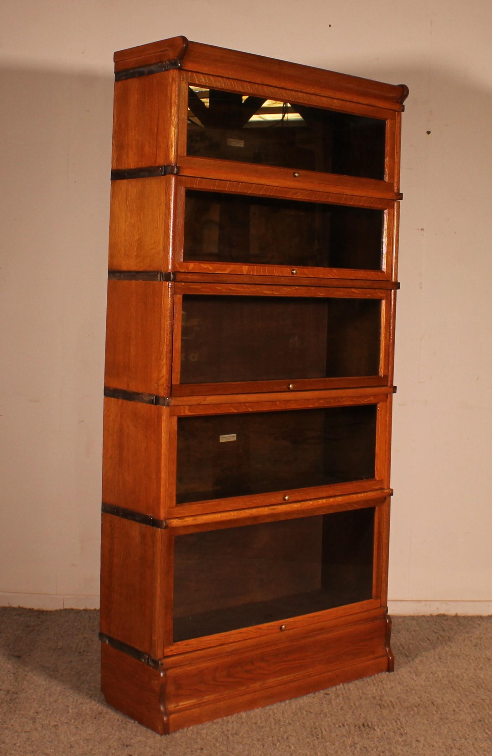 Estetismo Libreria Globe Wernicke in Oak Oak con 5 Elementi in vendita