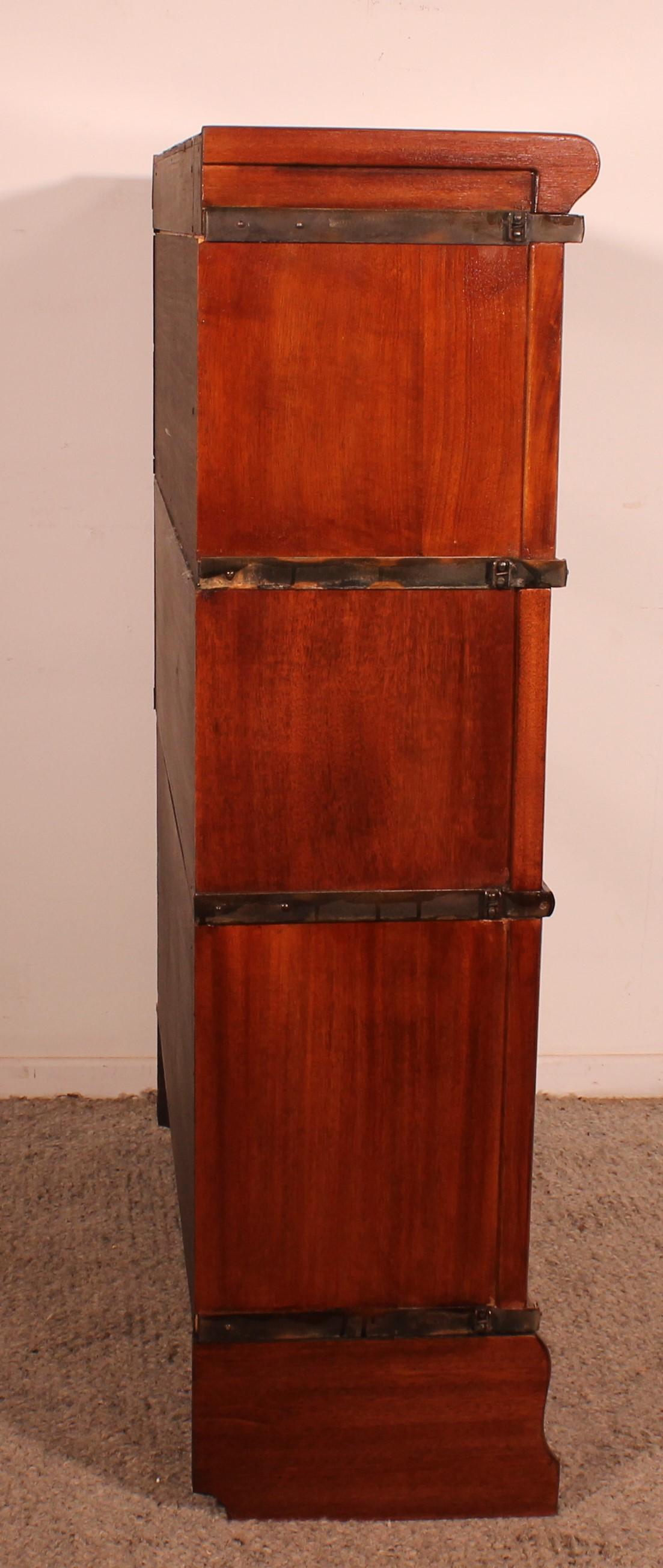 Globe Wernicke Bookcase In Mahogany Of 3 Elements For Sale 2