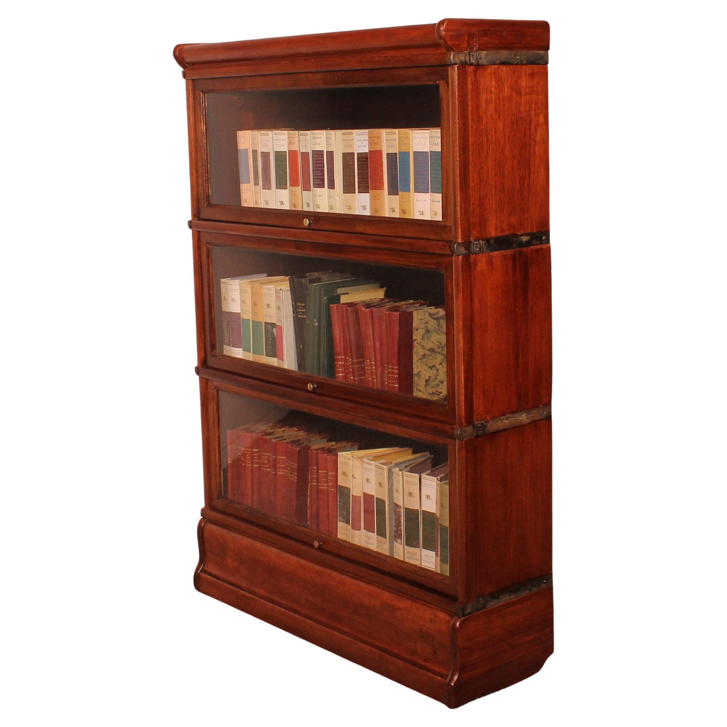 Libreria Globe Wernicke in mogano di 3 elementi