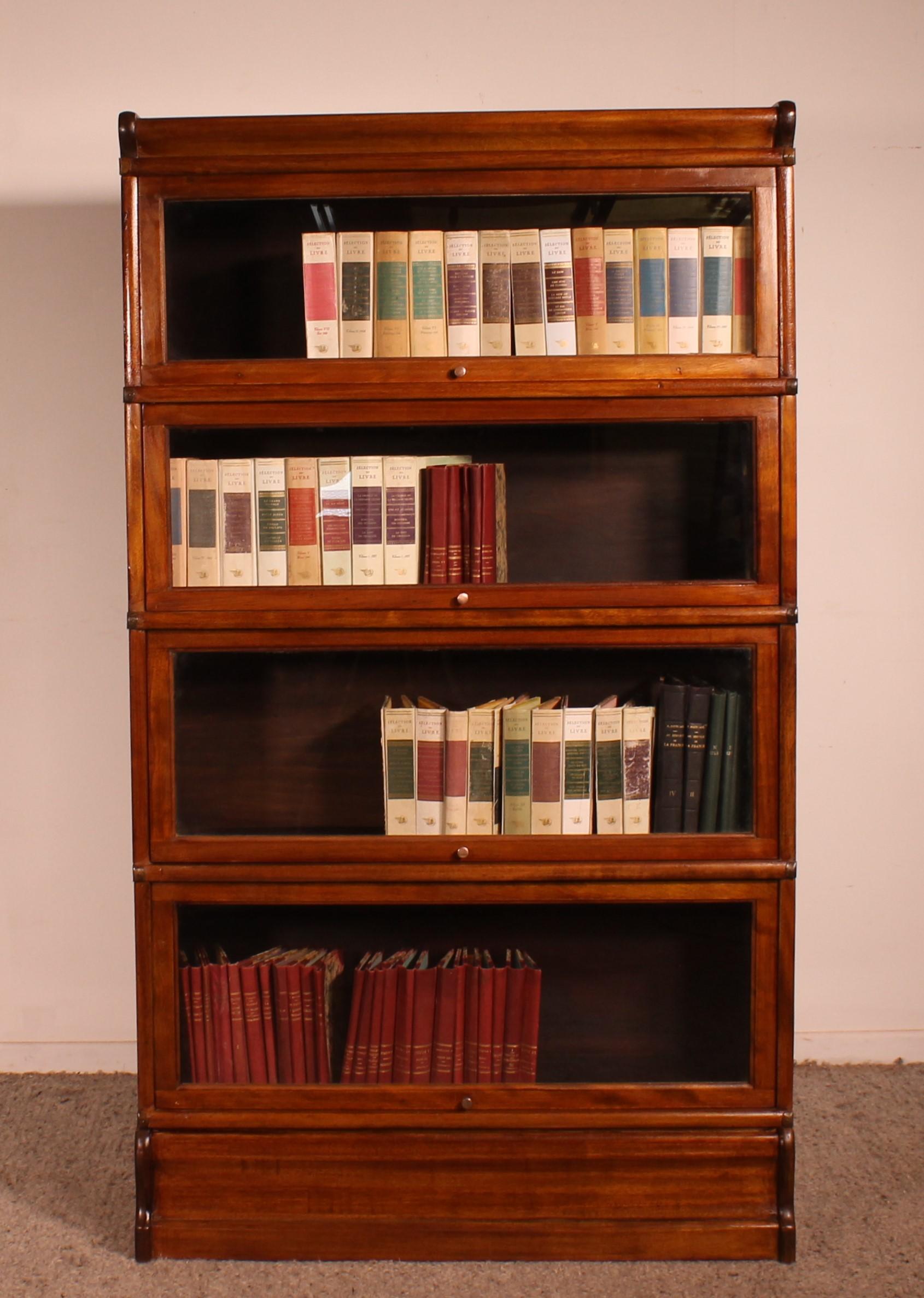 British Globe Wernicke Bookcase In Mahogany Of 4 Elements For Sale