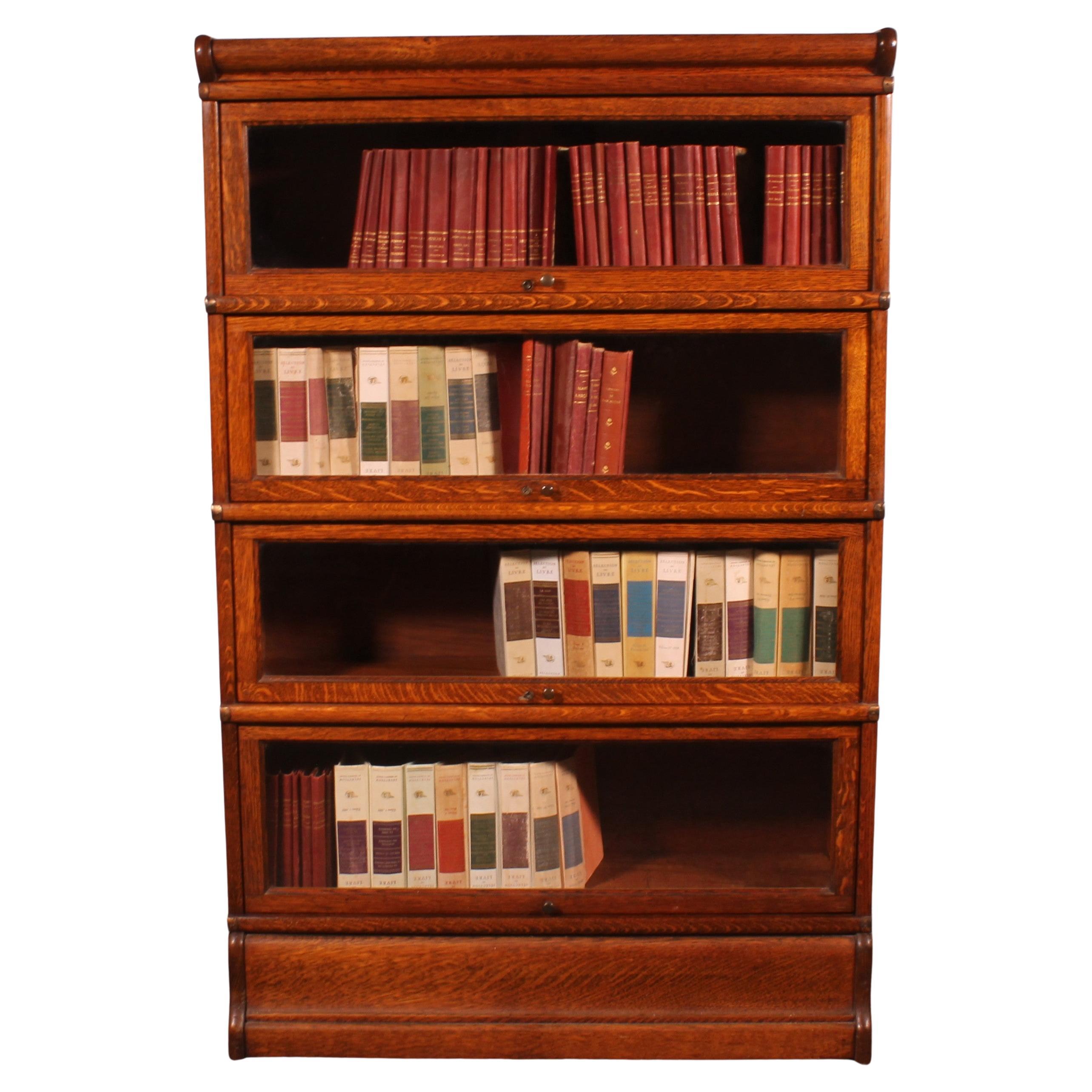 Globe Wernicke Bookcase In Oak, 4 Elements For Sale