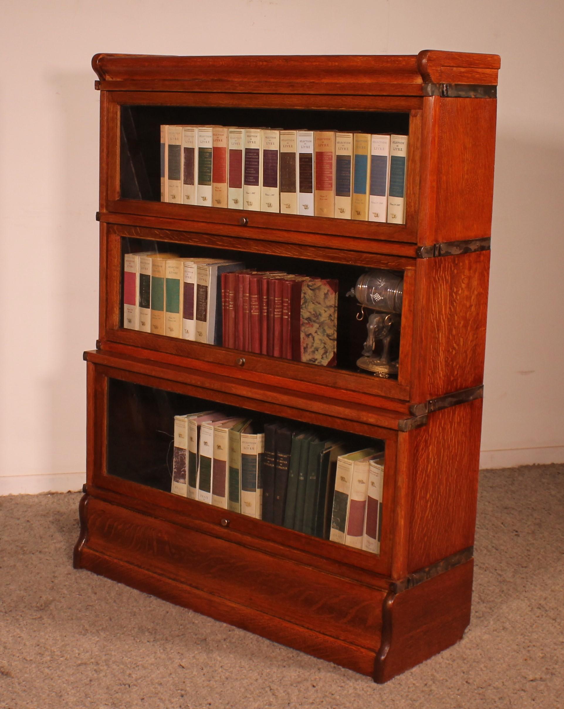 Globe Wernicke Bookcase In Oak Of 3 Elements 5