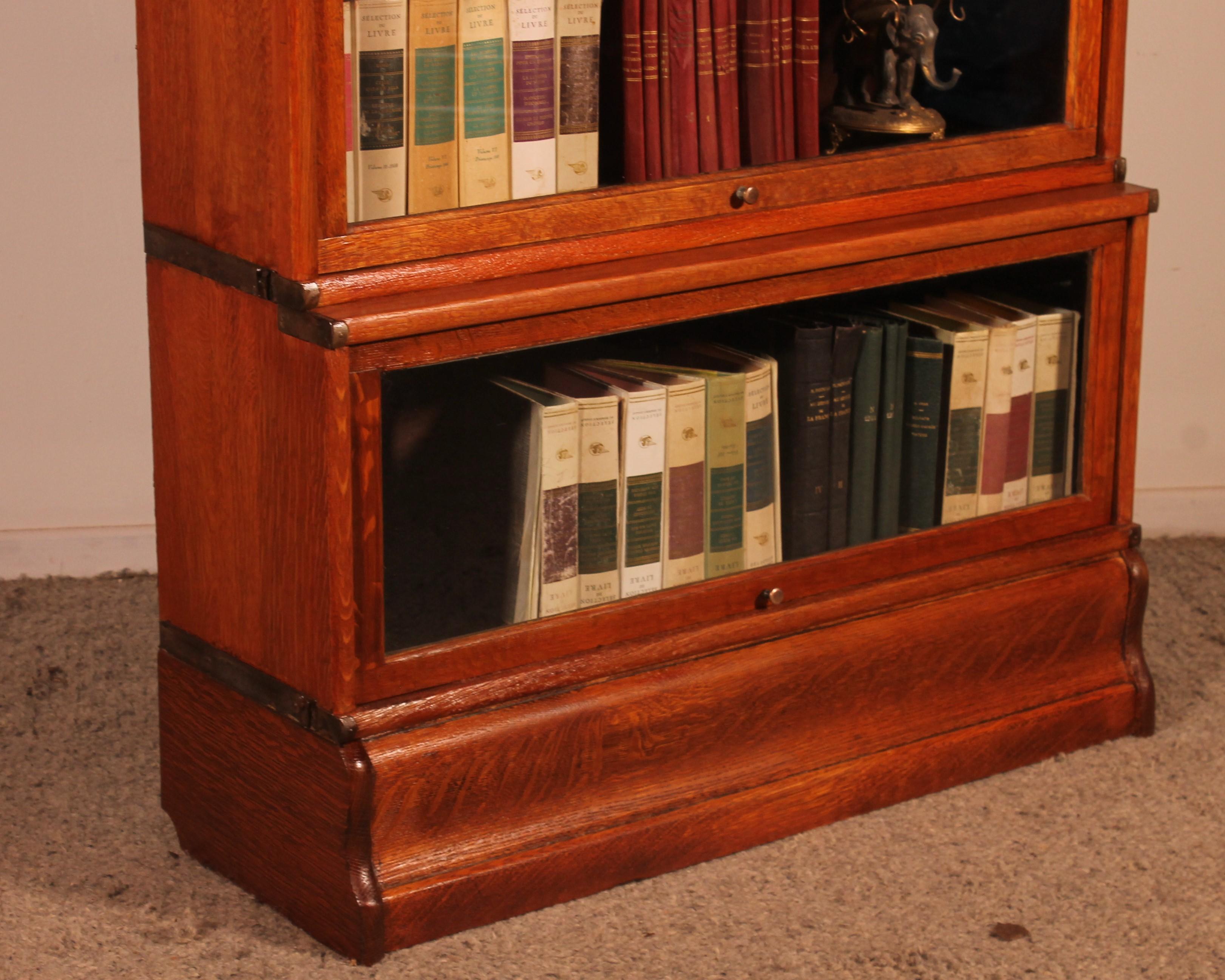 Globe Wernicke Bookcase In Oak Of 3 Elements In Good Condition In Brussels, Brussels