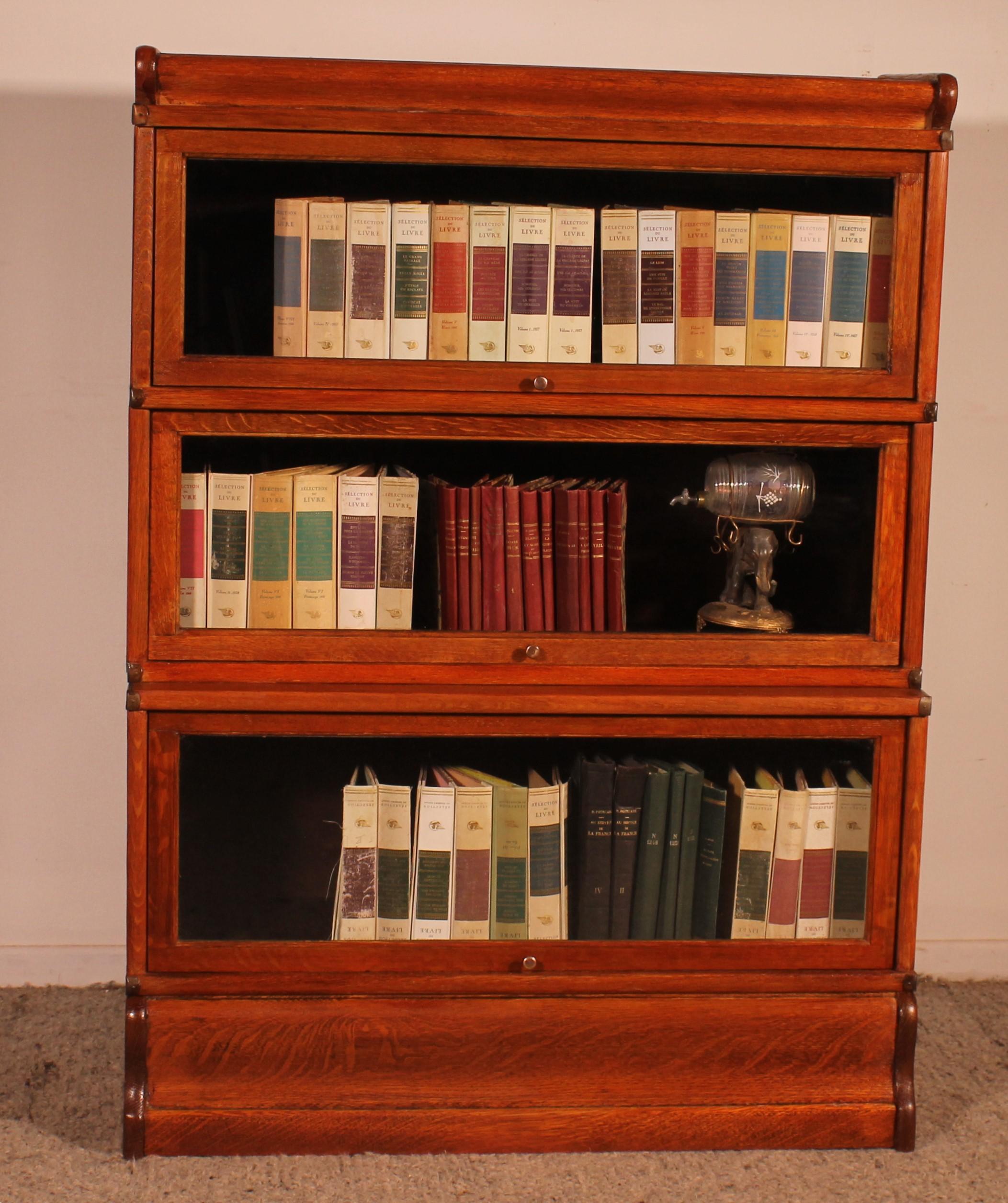 Globe Wernicke Bookcase In Oak Of 3 Elements 1