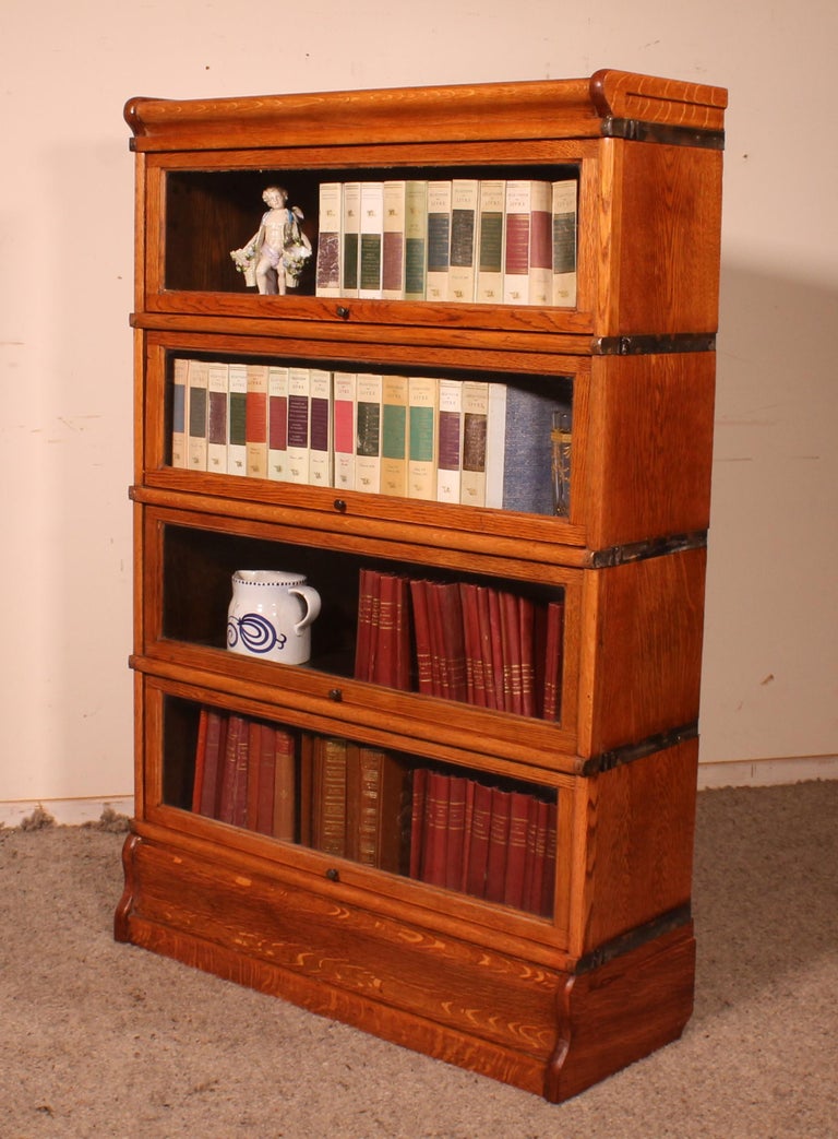 Globe Wernicke Bookcase in Oak of 4 Elements For Sale at 1stDibs