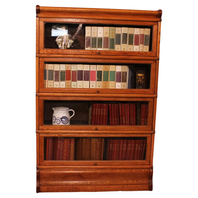 Globe Wernicke Bookcase in Oak of 4 Elements For Sale at 1stDibs