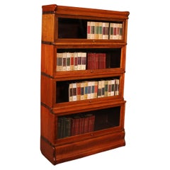 Antique Globe Wernicke Bookcase In Oak Of 4 Elements With A Advanced Lower Part