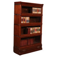 Globe Wernicke Bookcase In Oak Of 4 Elements With A Drawers In The Base
