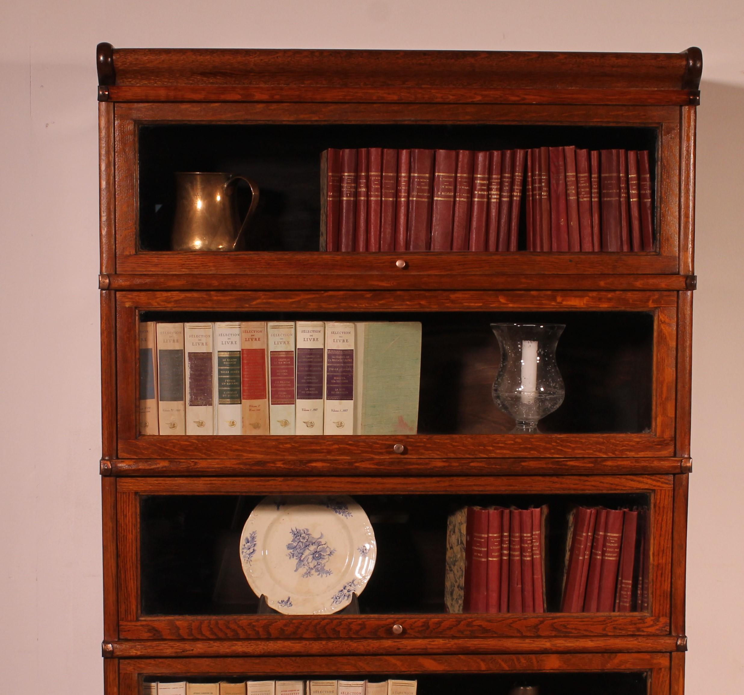 Globe Wernicke Bookcase In Oak Of 5 Elements For Sale 1