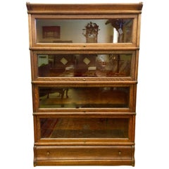 Antique Globe Wernicke Company Ltd. Signed Oak and Glass Barrister Bookcase