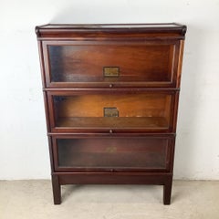 Globe-Wernicke Mahogany Barrister Bookcase, Grade 598, Three Sections