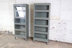 Globe Wernicke Midcentury Industrial Five-Stack Barrister Bookcases, 1960s