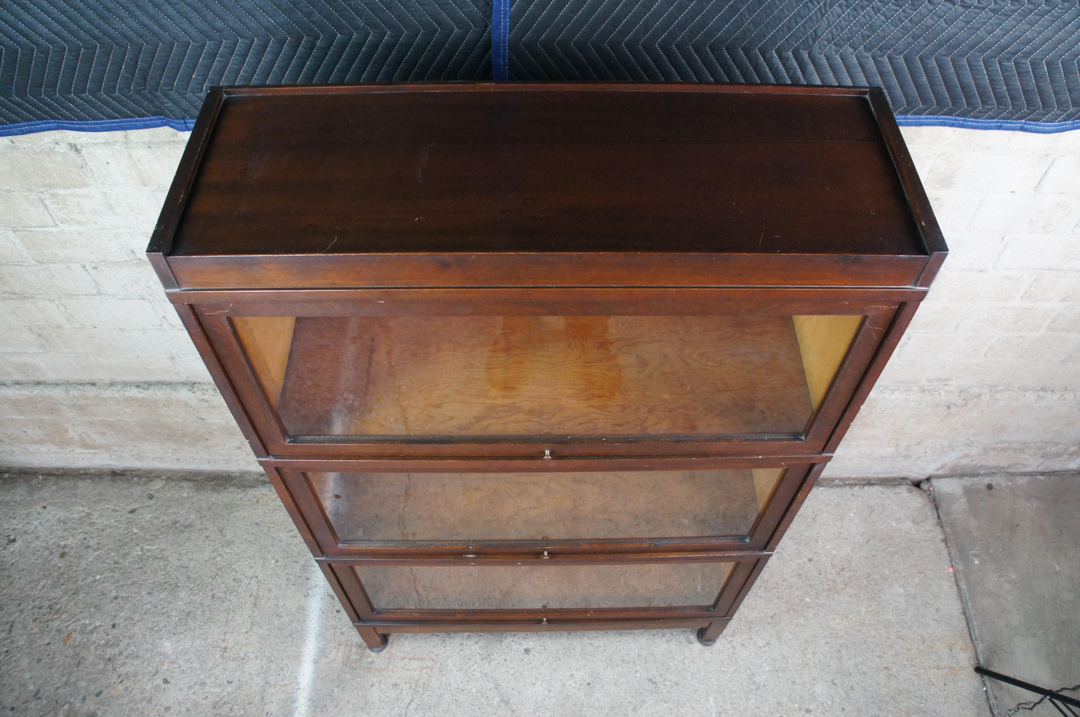 Glass Globe Wernicke Mission Walnut Stacking Barrister Library Lawyer Bookcases 713