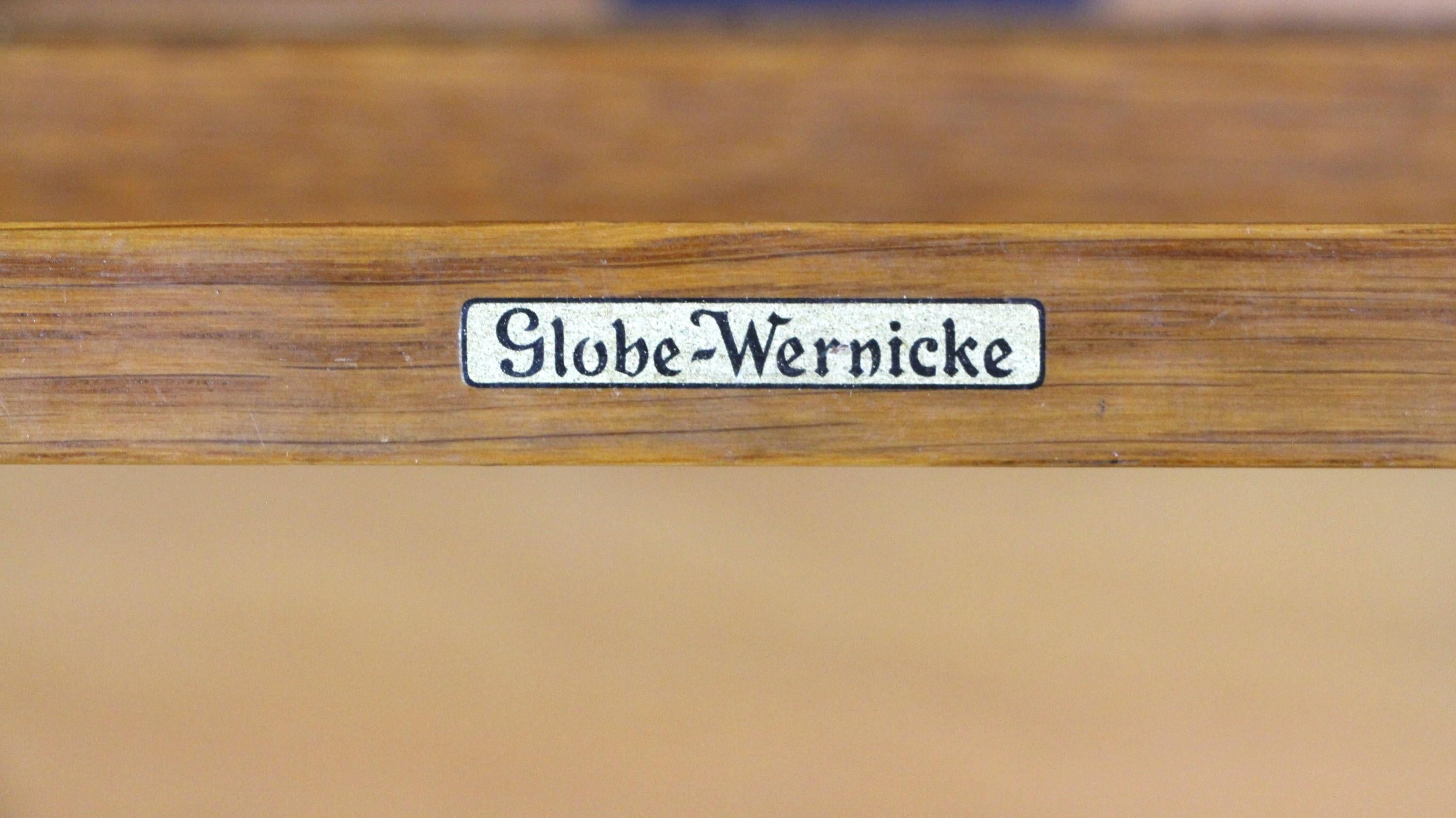 Globe-Wernicke Oak 5 Section Barrister Bookcase w/ Glass Doors & Original Pulls 1