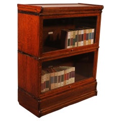 Globe Wernicke Oak Bookcase Set Of 2
