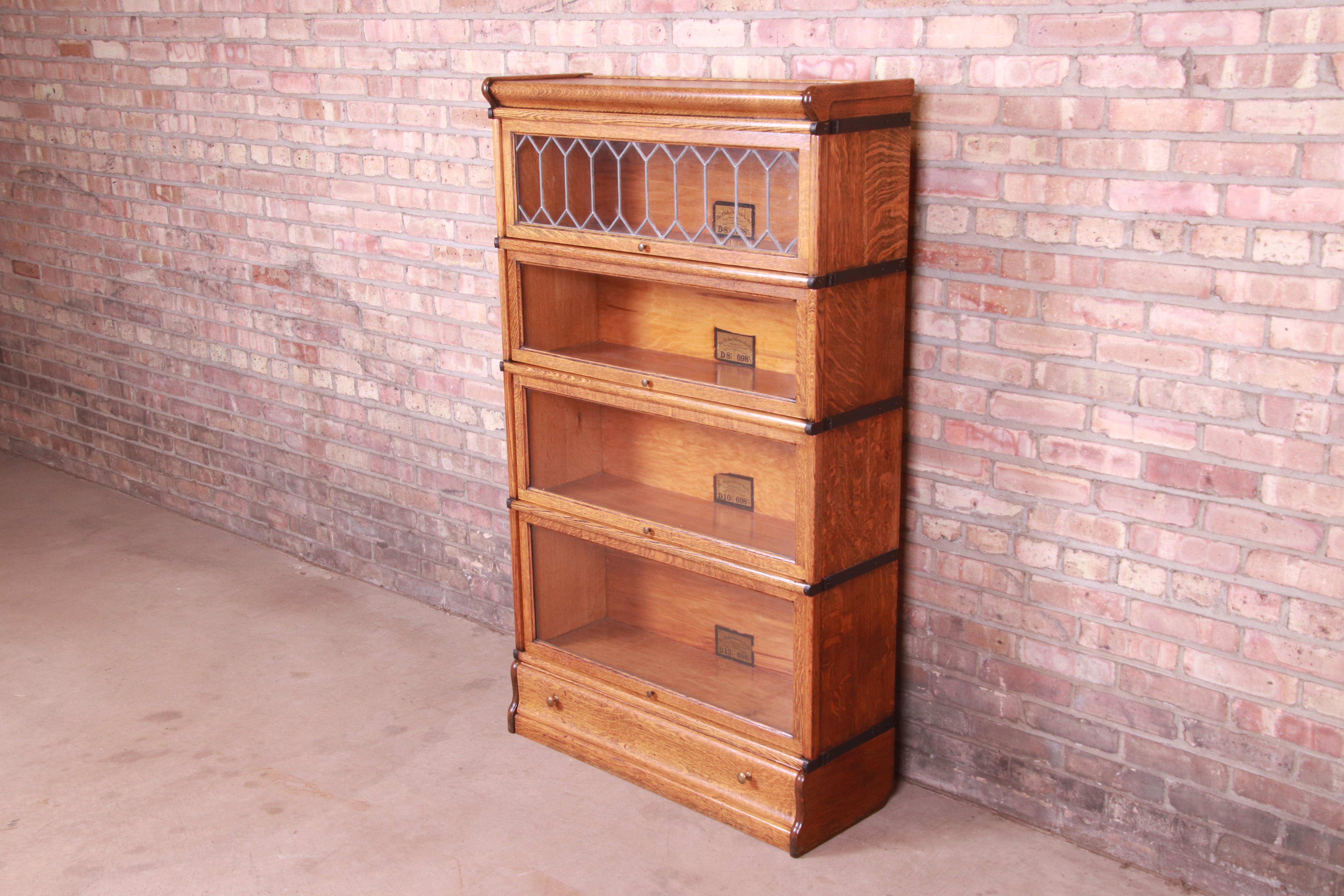 antique barrister bookcase with glass doors