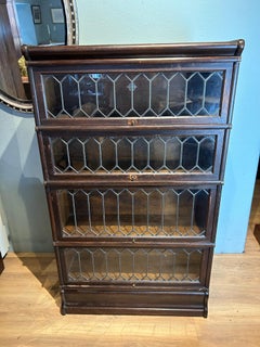 Globe Wernicke Oak 4 Tier Modular Staking Bookcase circa 1920