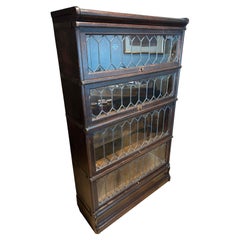 Globe Wernicke Librería modular de estacas de roble de 4 niveles circa 1920