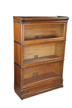 Globe Wernicke Quartersawn Oak Mission Stacking Barrister Bücherregal w Schublade