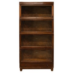 Globe Wernicke Sectional Glazed Four Tier Barristers Bookcase With Lower Drawer