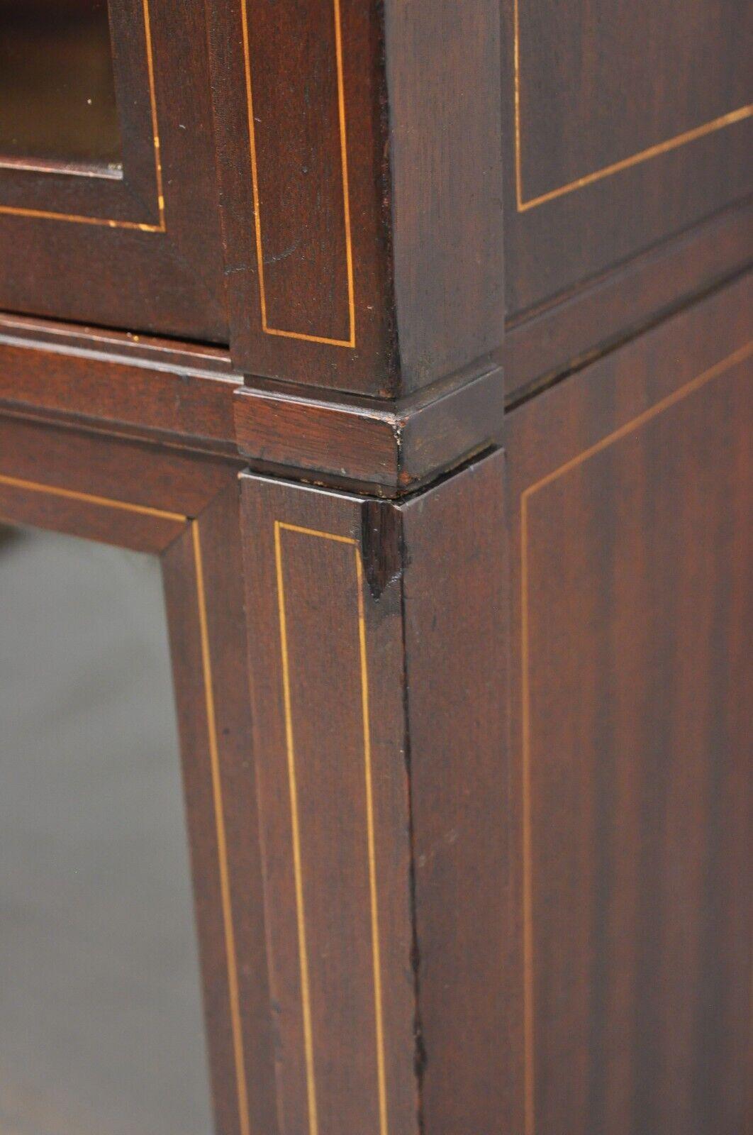 Globe Wernicke Sheraton Mahogany 2 Section Stacking Barrister Lawyers Bookcase 4