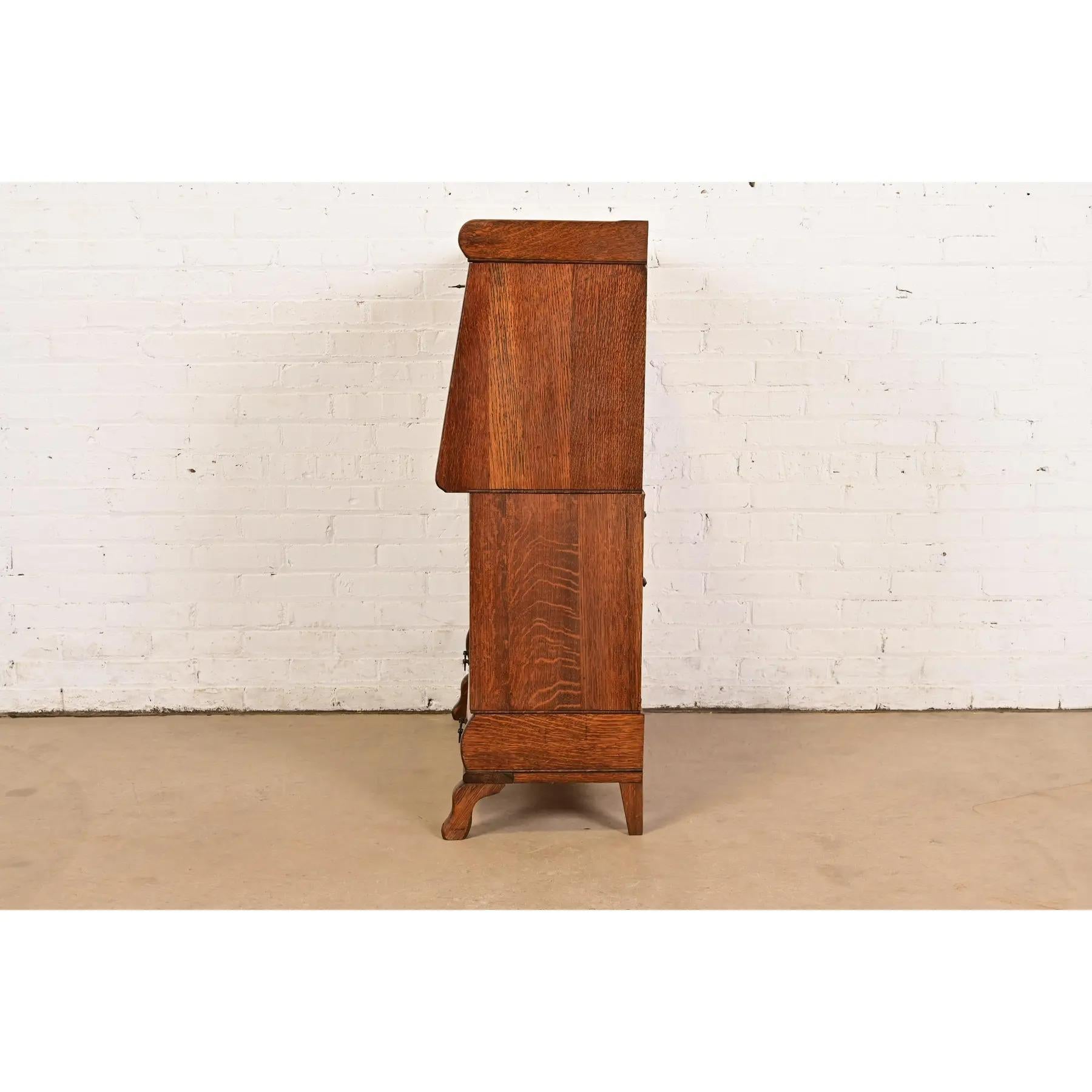 Globe Wernicke Stile antico Mission Arts & Crafts in quercia Scrivania a ribalta in vendita 6