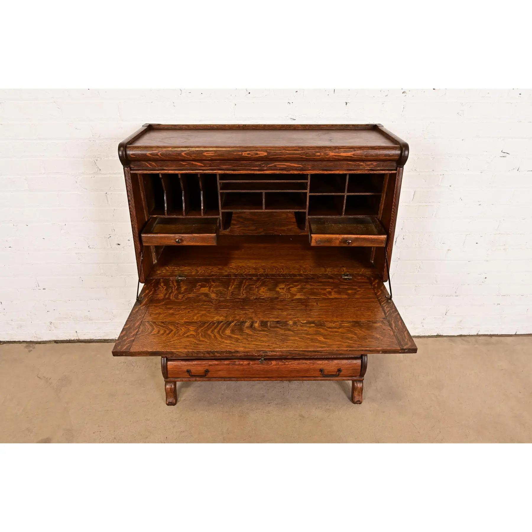 Globe Wernicke Stile antico Mission Arts & Crafts in quercia Scrivania a ribalta in vendita 1