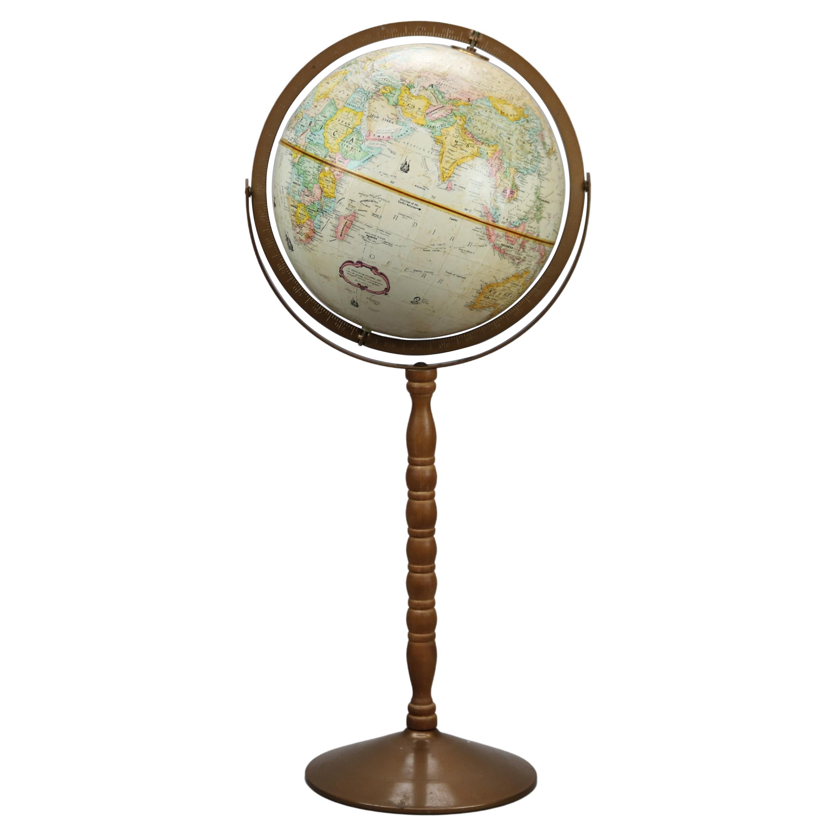 Globo de suelo Globemaster de latón y metal bronceado de Replogle Siglo XX en venta