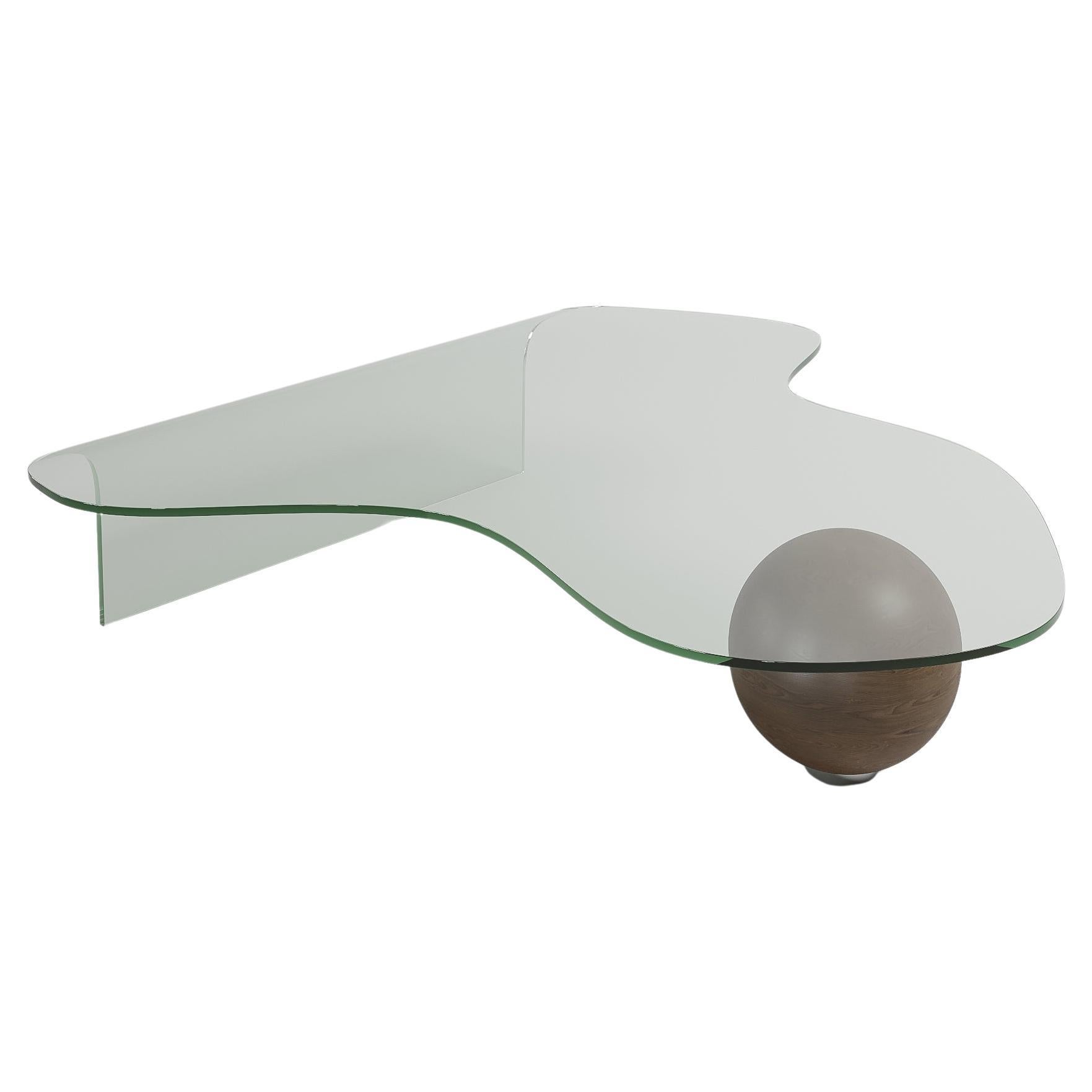 GlobeWoo Coffee Table in Clear Glass For Sale