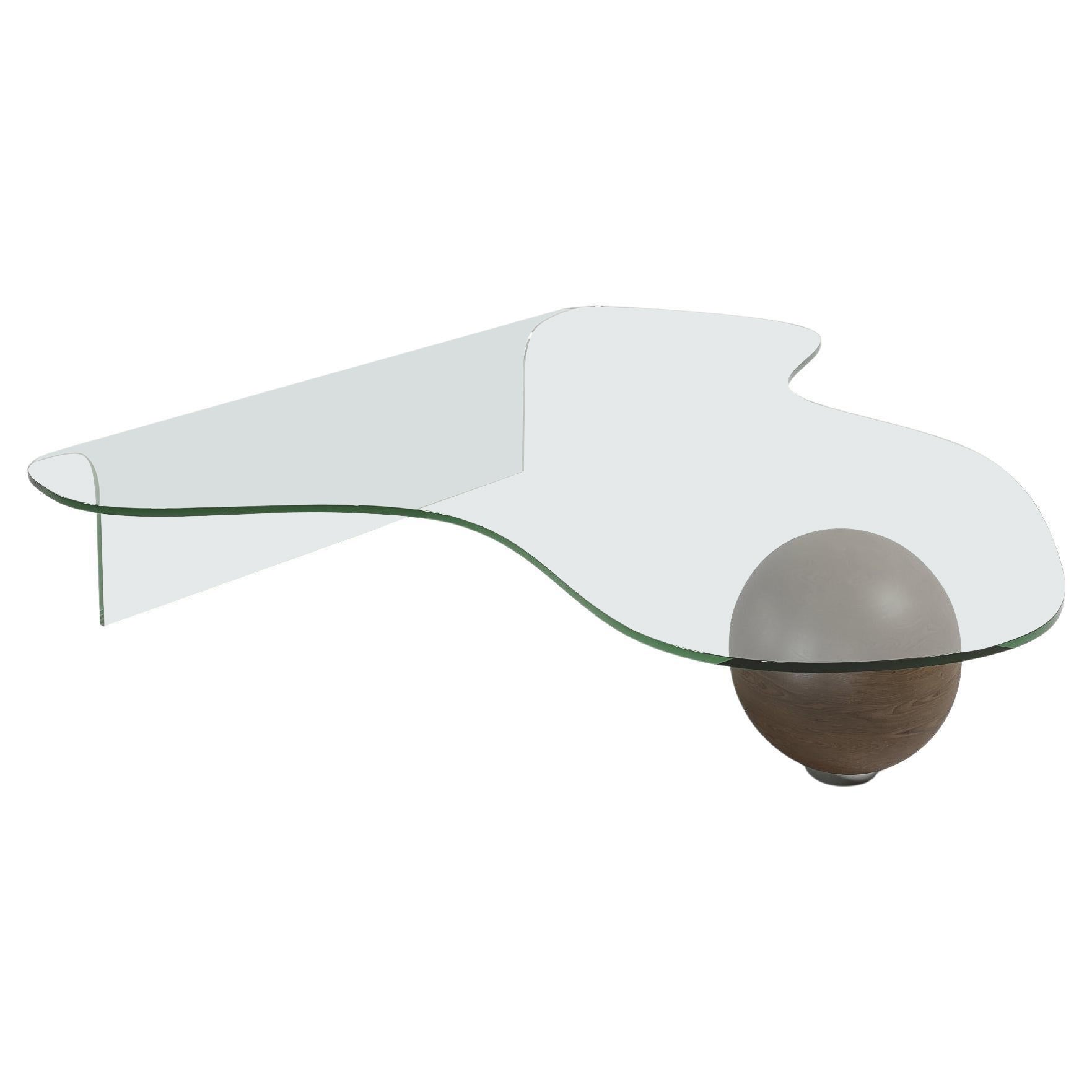 Globewoo Coffee Table in Clear Glass For Sale