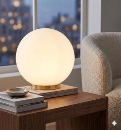 GLOBO 400 - big globe table lamp with brass, nickel or chrome - by Candas