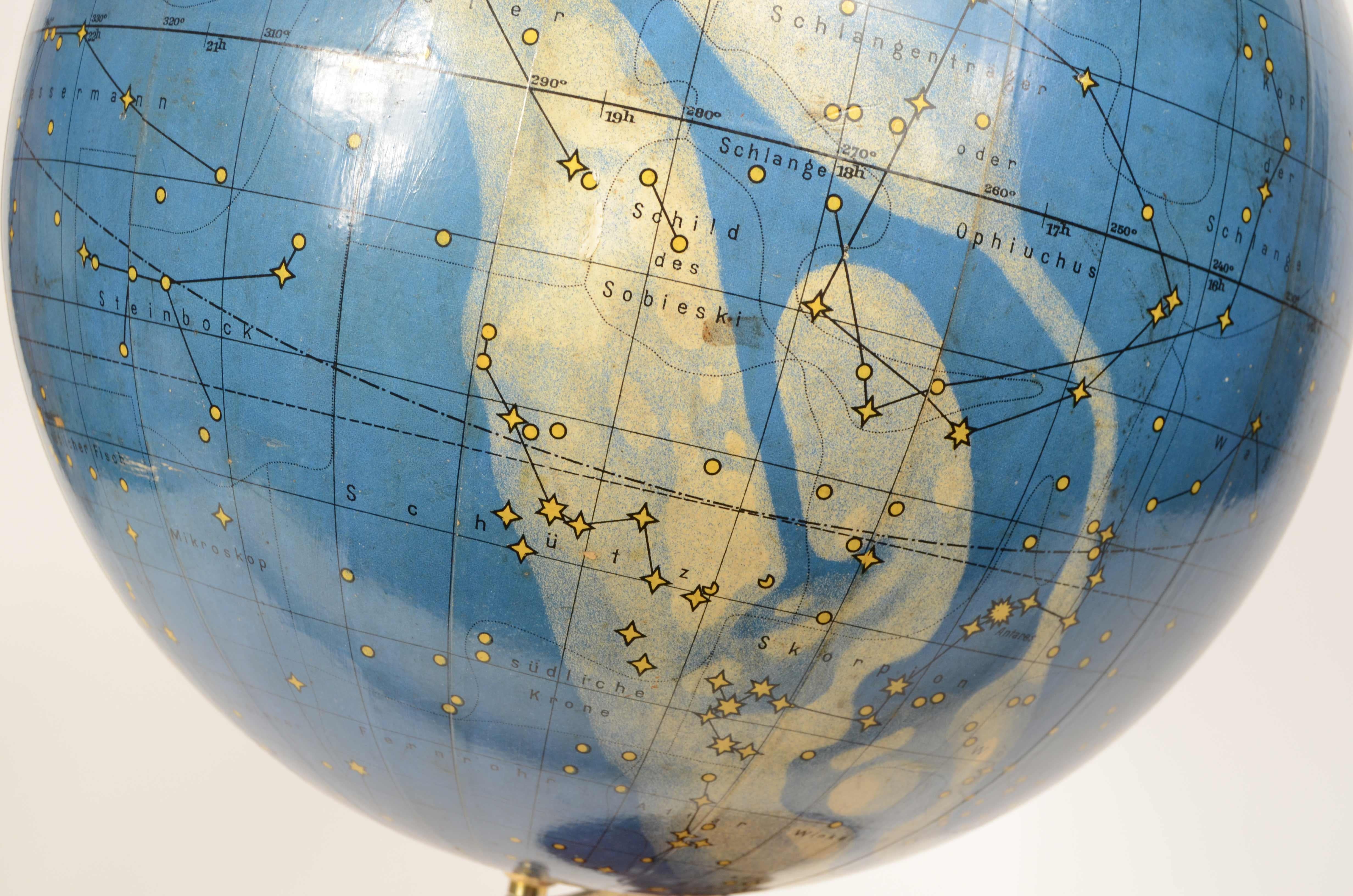 Globo celeste Columbus–Himmelglobus Kartograph C. Luther degli anni trenta im Angebot 10