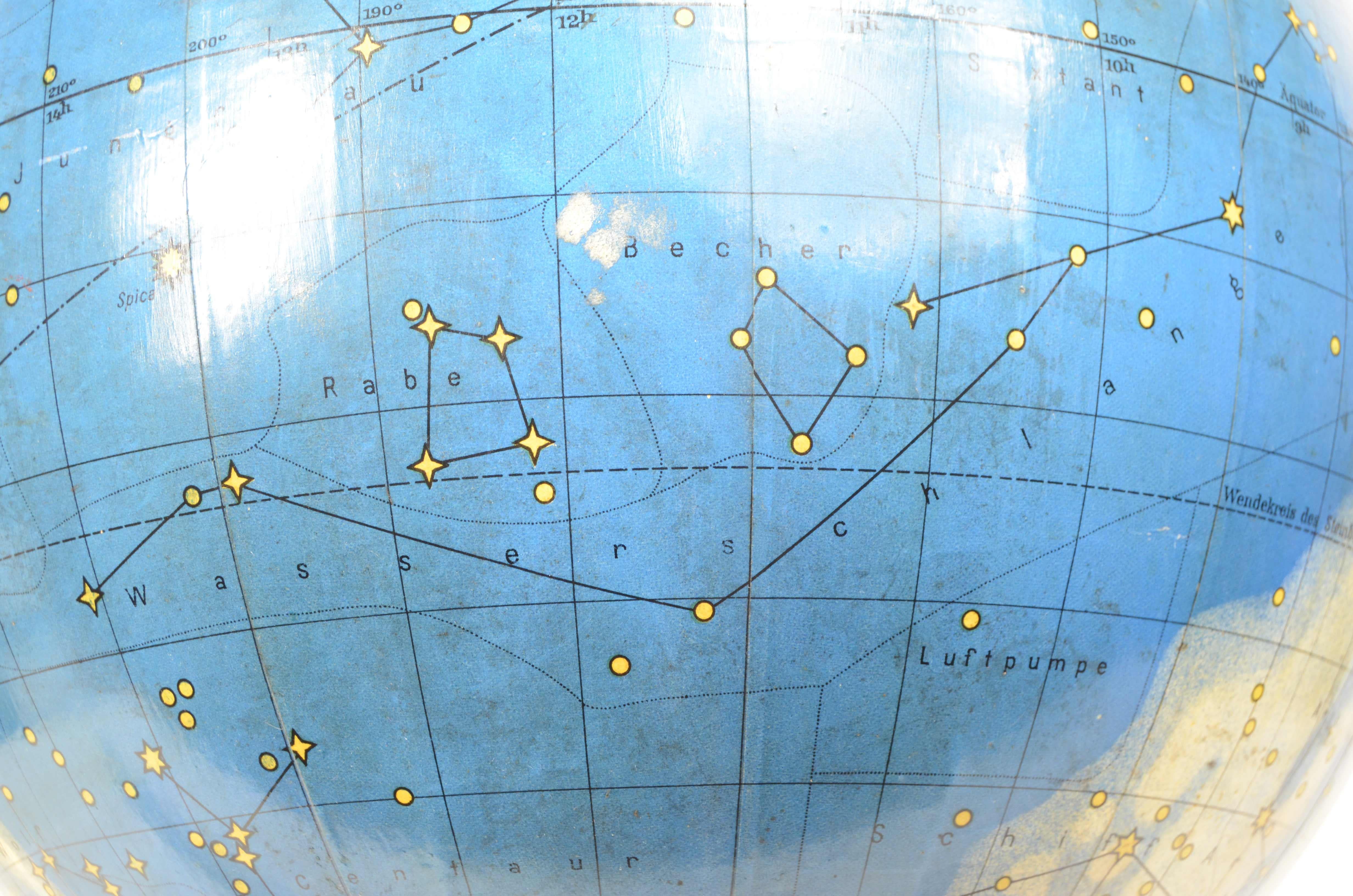 Globo celeste Columbus–Himmelglobus Kartograph C. Luther degli anni trenta im Angebot 12