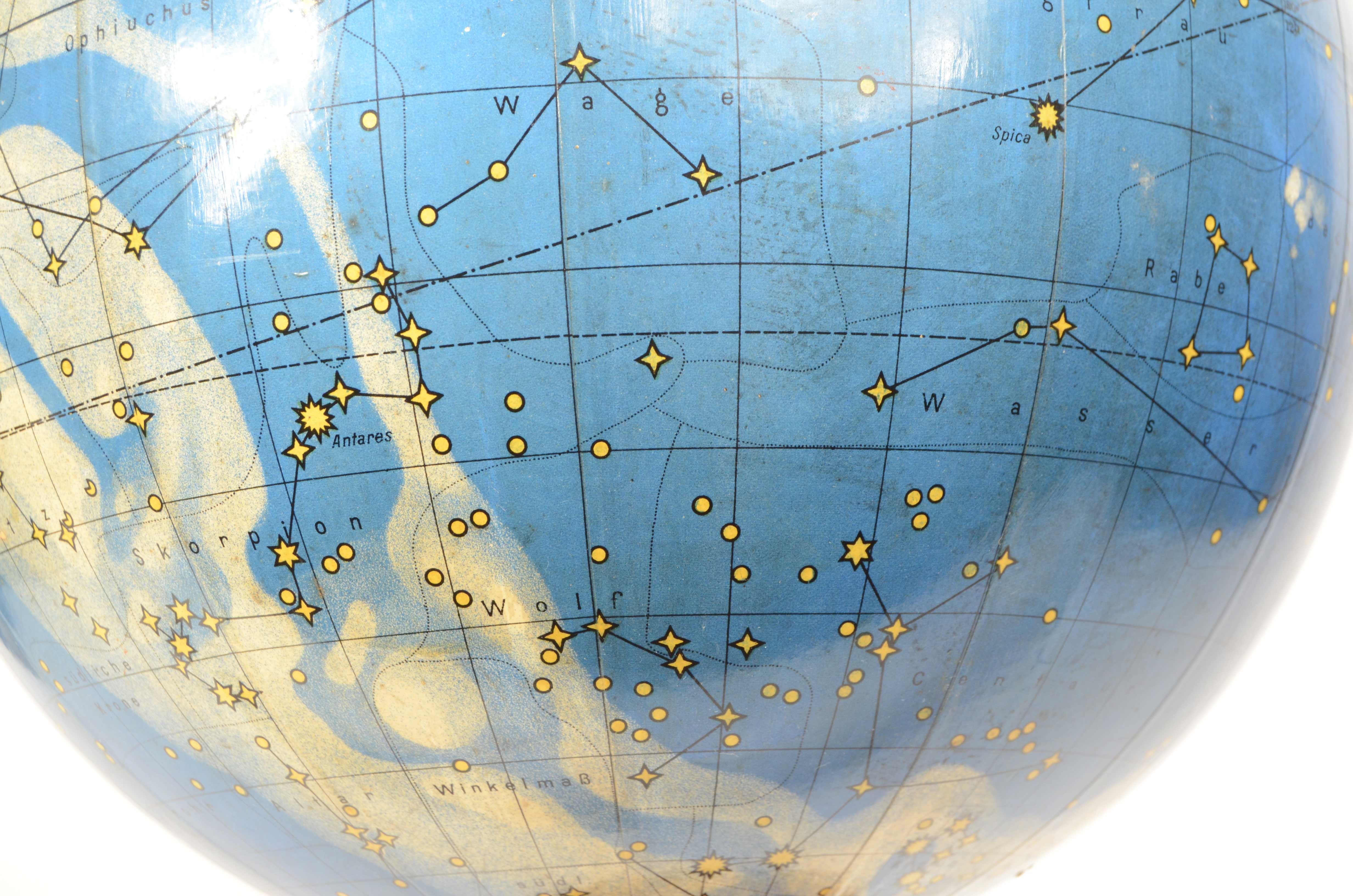 Globo celeste Columbus–Himmelglobus Kartograph C. Luther degli anni trenta im Angebot 13