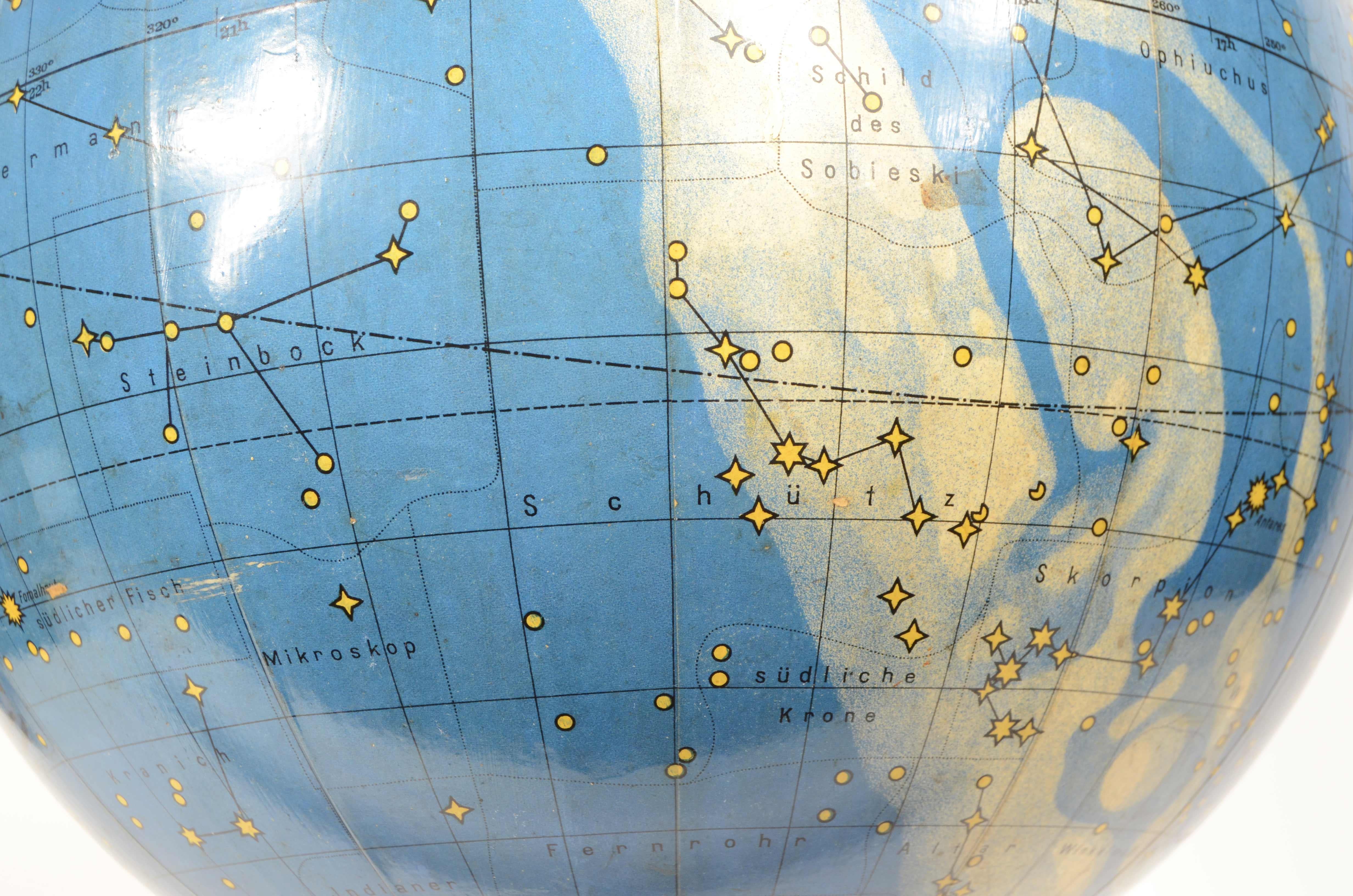 Globo celeste Columbus–Himmelglobus Kartograph C. Luther degli anni trenta im Angebot 14